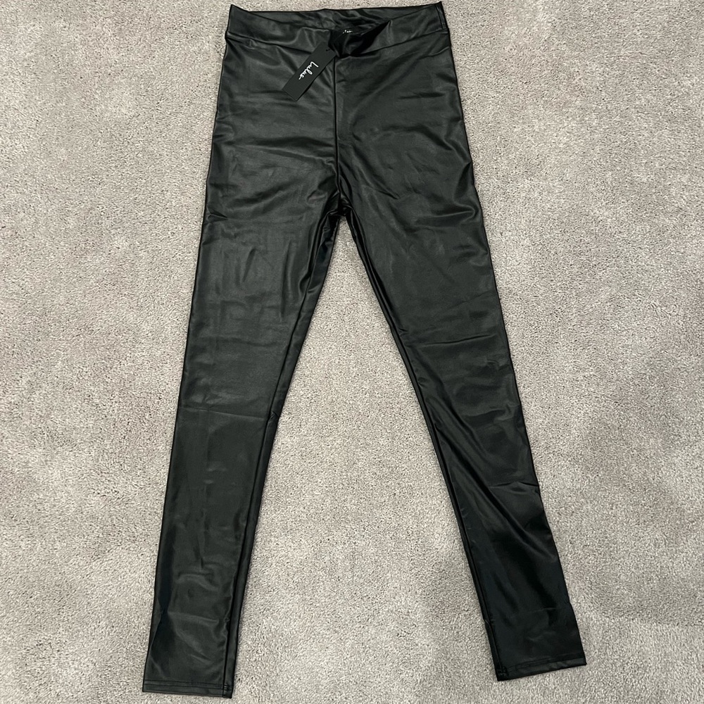 Women’s Lulus Black Vegan Leather Leggings